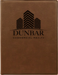 Custom Engraved Leatherette Portfolio – 7"x9" or 9.5"x12" with Notepad, Multiple Colors Available