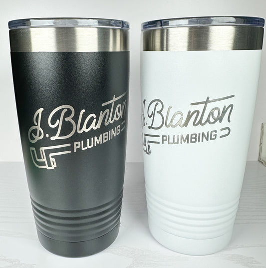 Custom Engraved 20oz Tumbler – Personalized Logo or Name, Powder Coated Stainless Steel