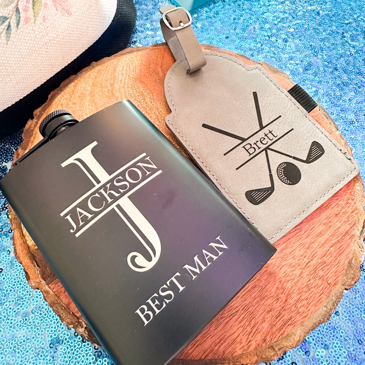 Custom Golf Bag Tag with Tee Holder – Personalized Gift for Golfers, Tournaments & Corporate Events